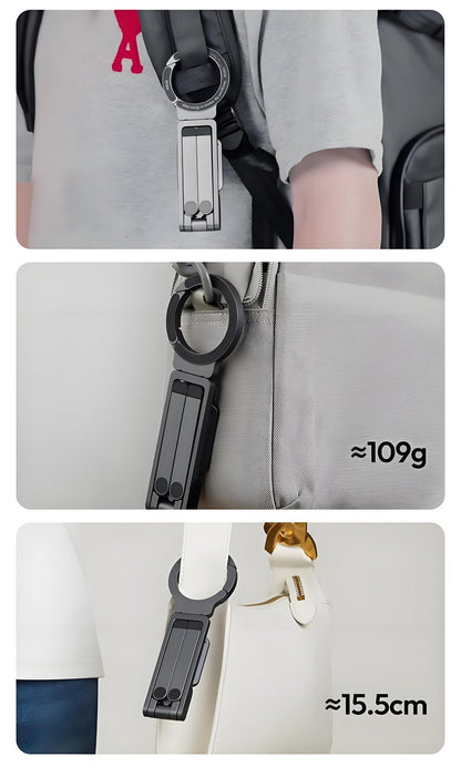 Magnetic Phone Tripod for iPhone, MA38 Portable Phone Holder Mini Tripod for Magsafe with Double-Sided Strong Magnetic 1/4'' Arri Locating Hole Foldable Hook