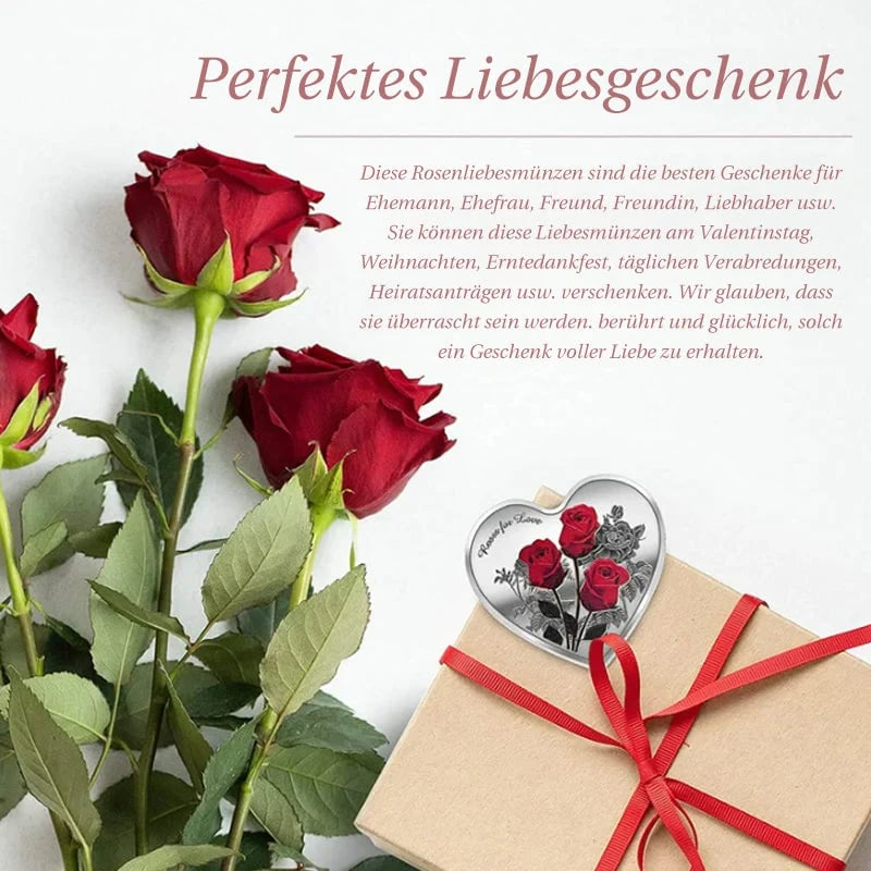 🔥Rabatt zum halben Preis🔥🔥Schöne Herzliebesmünze mit Rosen