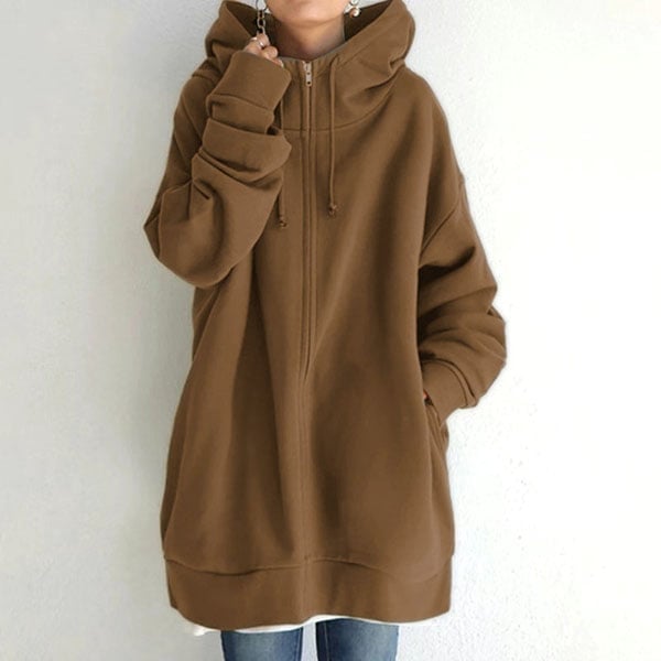 Damen Herbst/Winter Reißverschluss-Kapuzenpullover